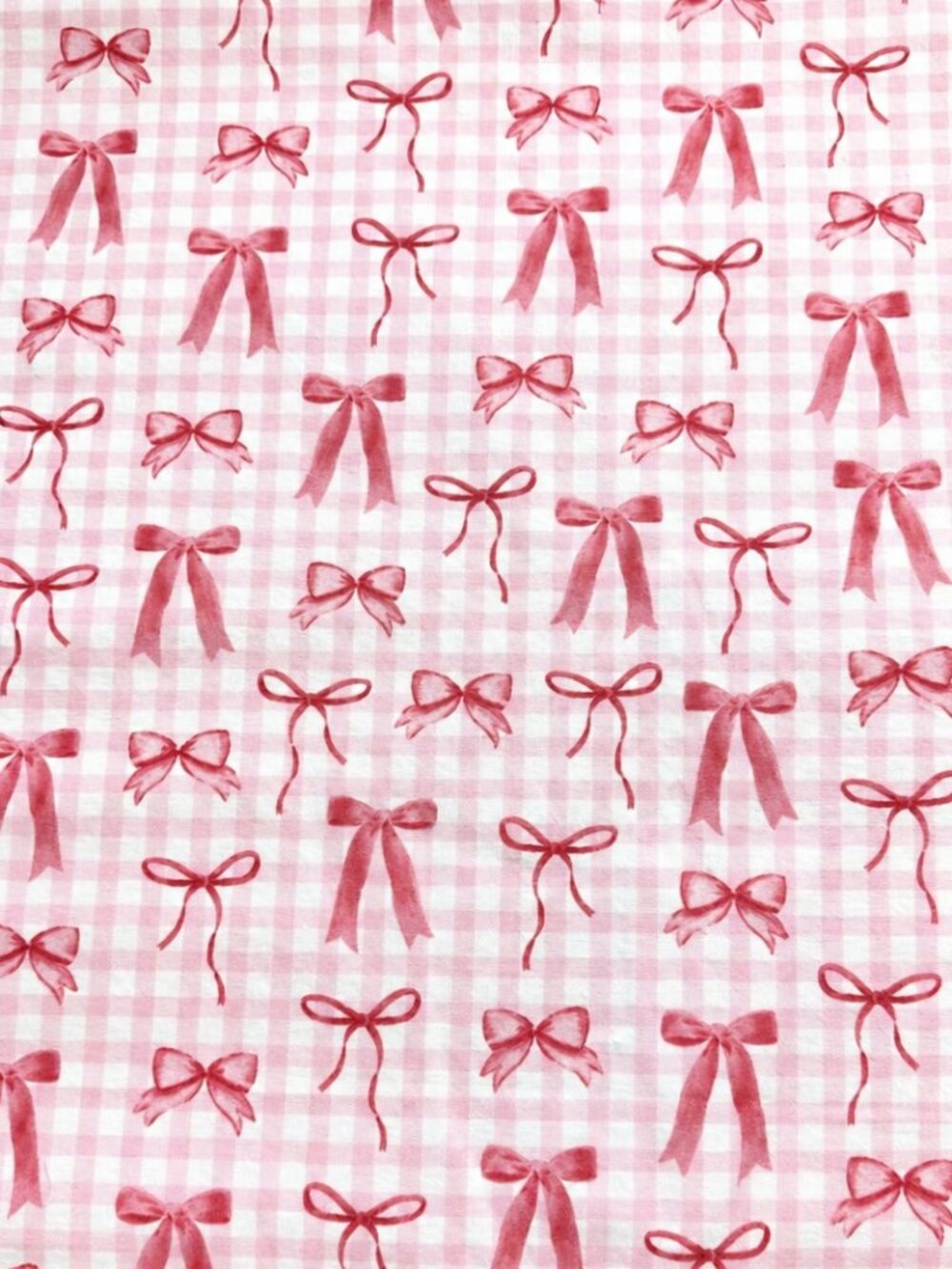 Cozy Flannel with Pink Gingham Bow Accents